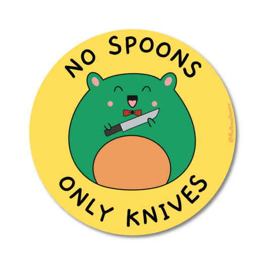 No spoons only knives kawaii frog vinyl sticker