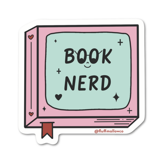 Book nerd reading vinyl sticker
