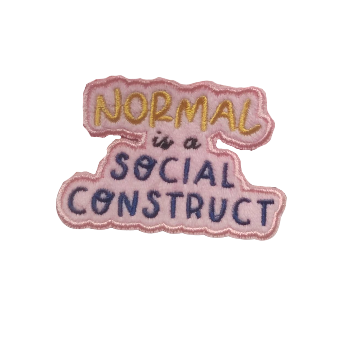 Normal is a Social construct plush velvet iron-on Patch