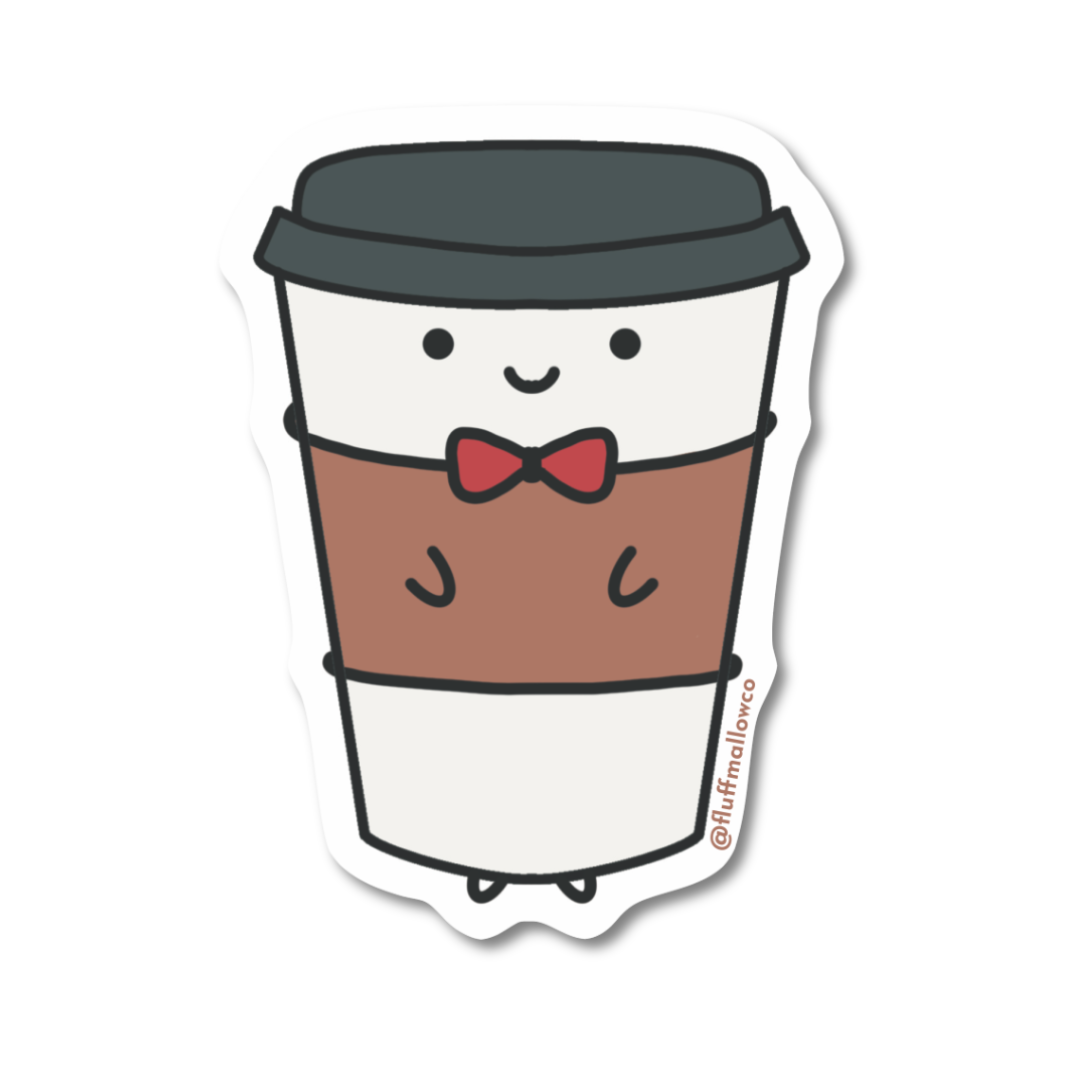 Kawaii coffee mug vinyl sticker