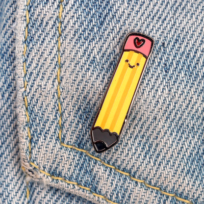 Kawaii pencil enamel pin