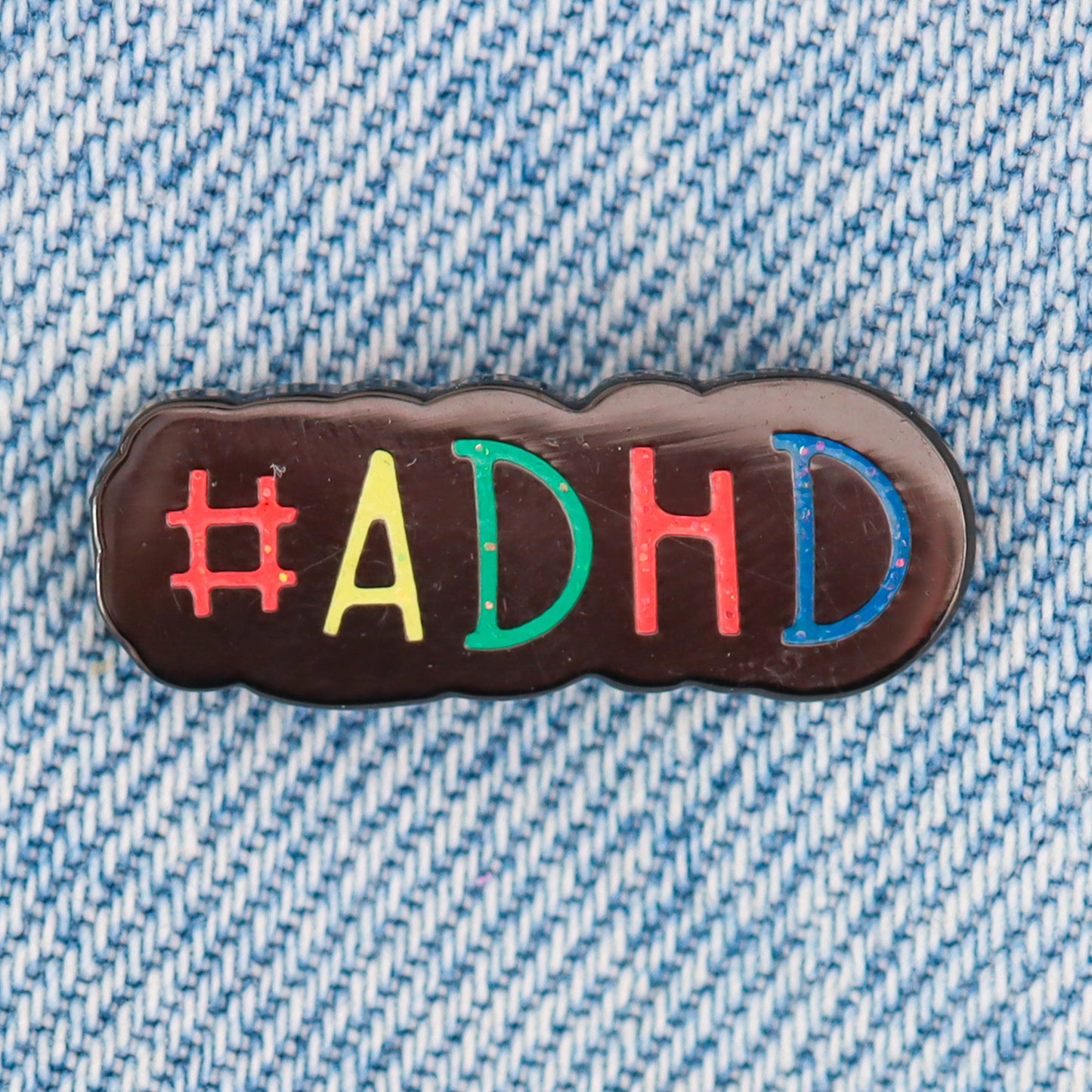 ADHD glitter enamel pin