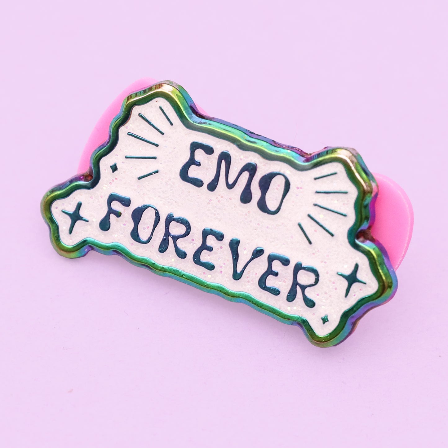 Emo forever enamel pin