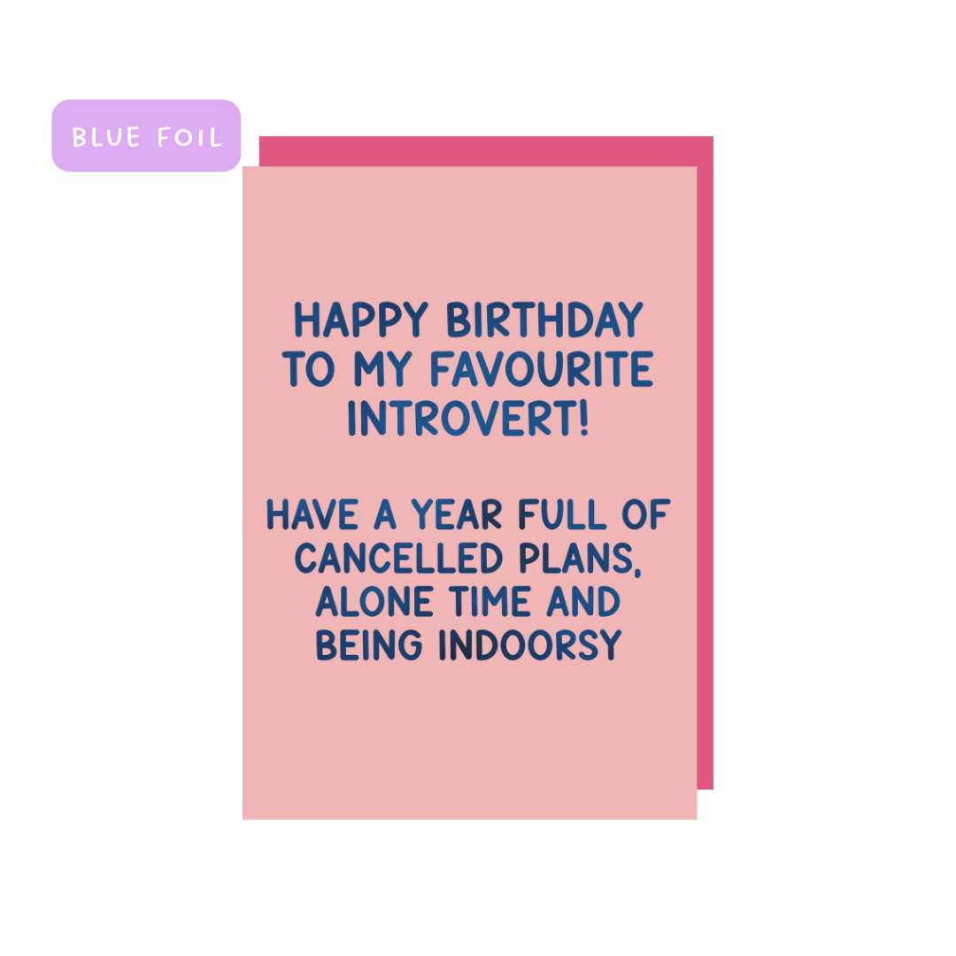 HBD Introvert greeting card