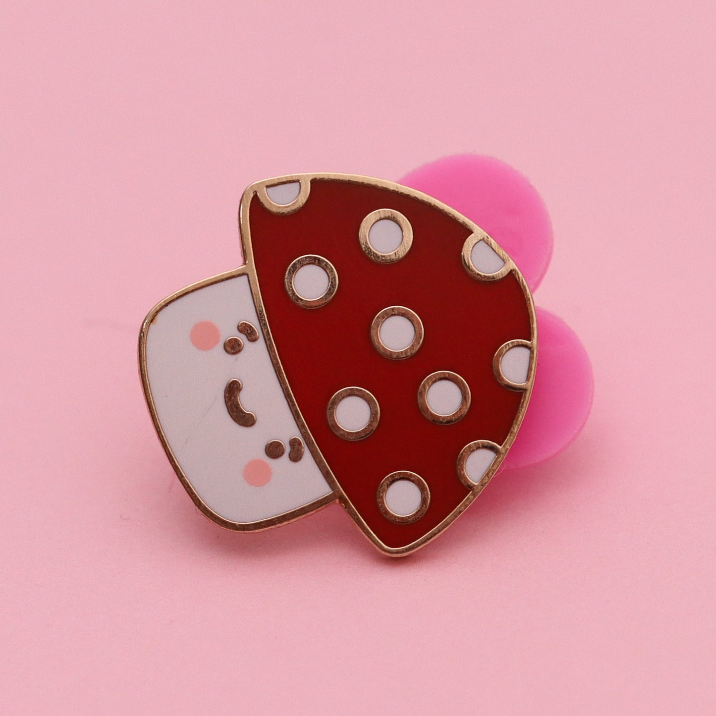 Kawaii mushroom enamel pin