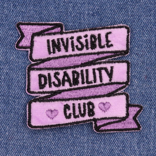 Invisible disability club embroidered flag  iron-on patch