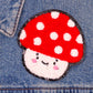 Kawaii mushroom chenille iron-on patch