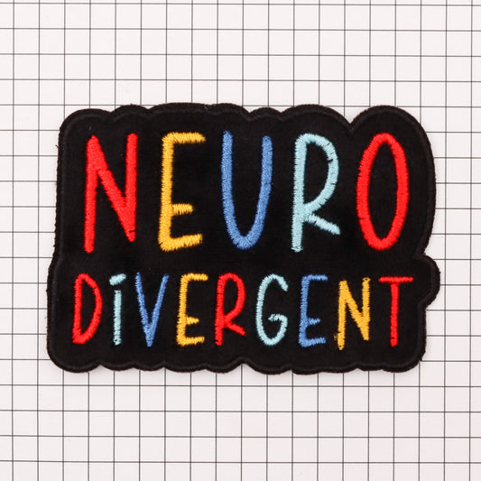 Neurodivergent embroidered iron-on patch