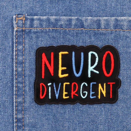 Neurodivergent embroidered iron-on patch