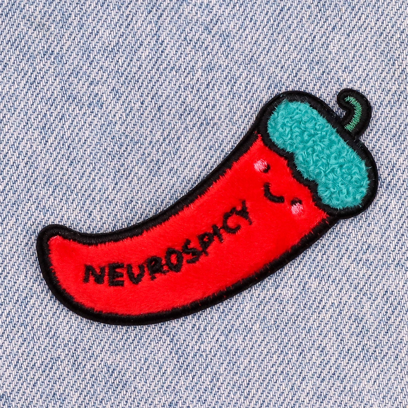 Neurospicy funny neurodivergent embroirdered iron-on patch