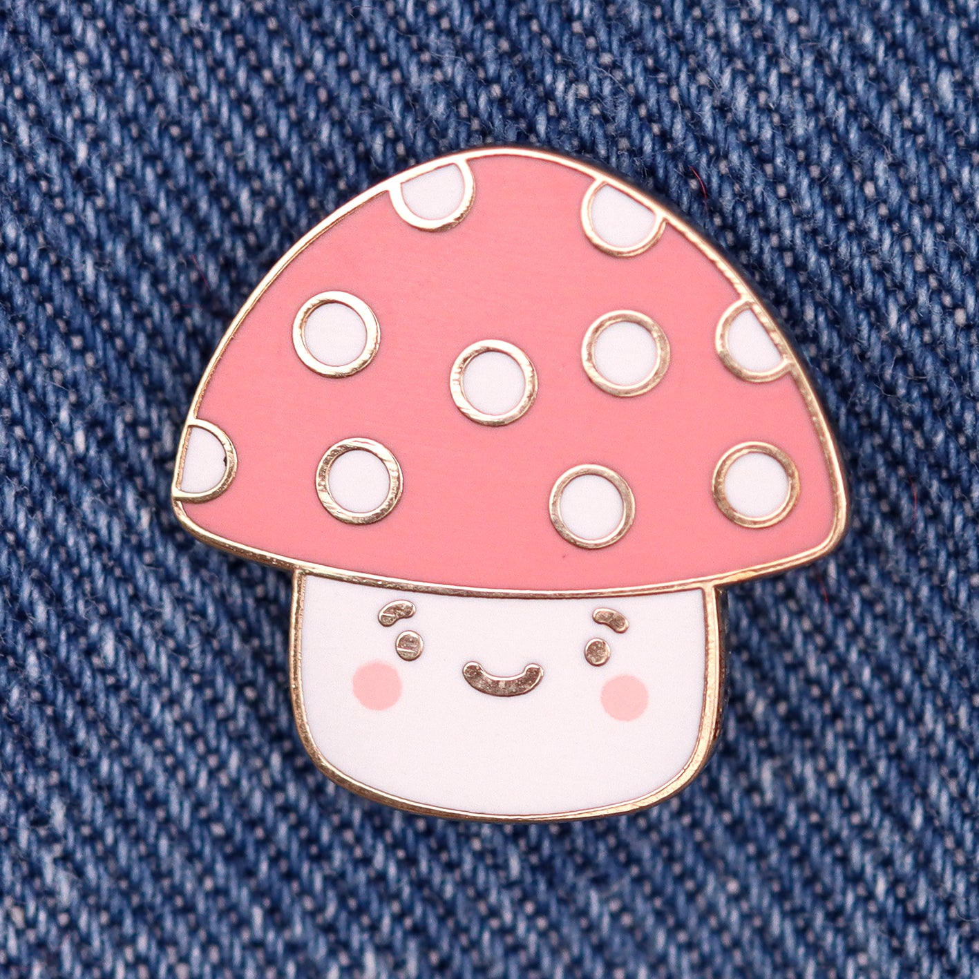 Kawaii mushroom enamel pin