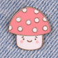 Kawaii mushroom enamel pin