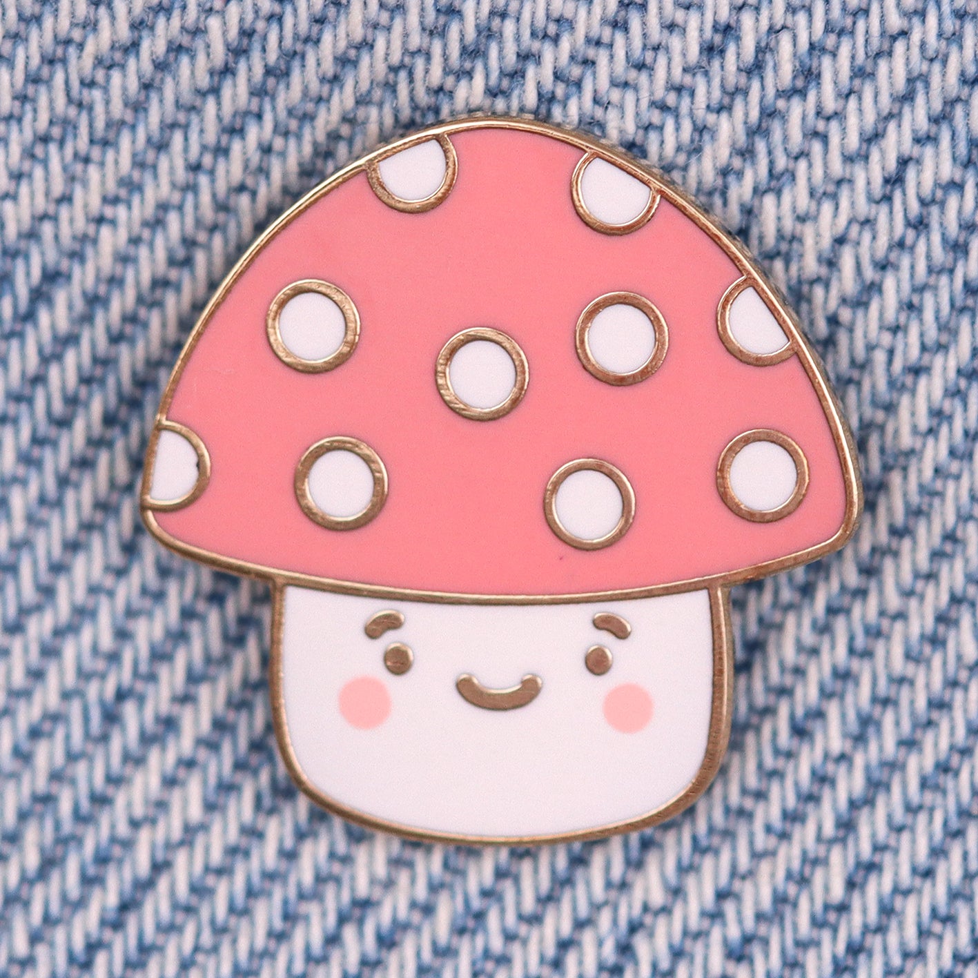 Kawaii mushroom enamel pin