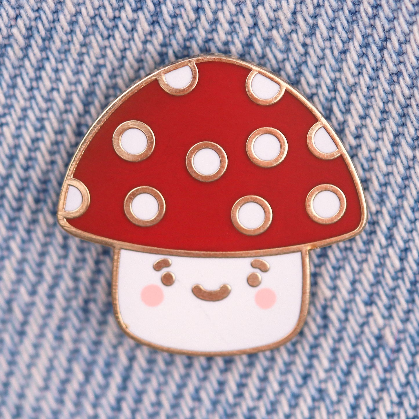 Kawaii mushroom enamel pin