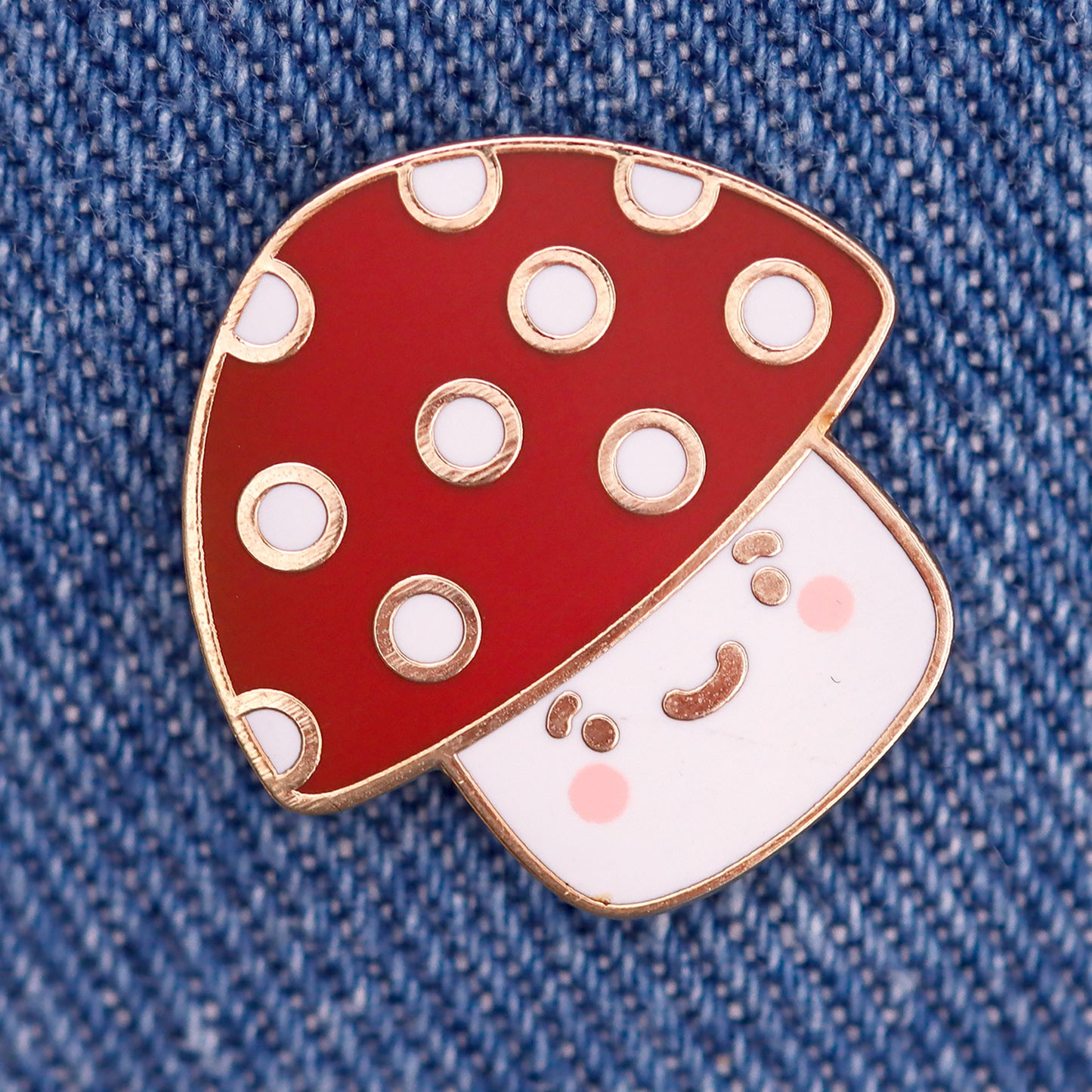 Kawaii mushroom enamel pin