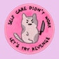 Kawaii kitty let's try revenge  plush velvet iron-on Patch