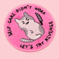 Kawaii kitty let's try revenge  plush velvet iron-on Patch