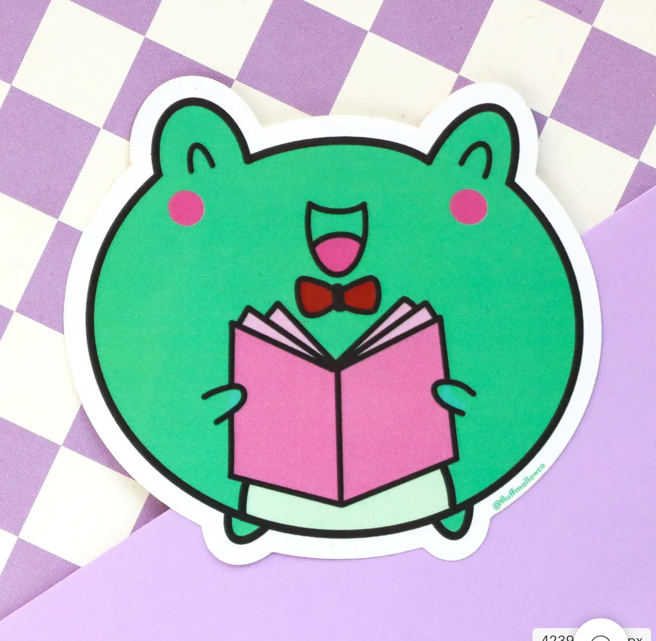 Kawaii Frog reading enamel Pin