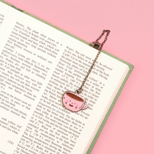 kawaii coffee cup chain bookmark cute