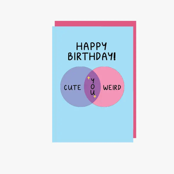 cute venn diagram birthday card 